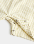 Cotton Rich Seersucker Striped Romper (0-3 Yrs)