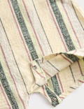 Linen Blend Striped Bibshort (0-3 Yrs)