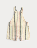 Linen Blend Striped Bibshort (0-3 Yrs)