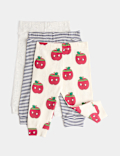 3 Pack Cotton Rich Apple Print Leggings (0 Mths-4 Yrs)