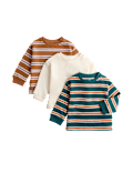 3 Pack Pure Cotton Striped Tops (0-5 Yrs)