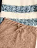 Knitted Striped Jumper and Jogger Outfit (0-3 Yrs)