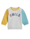 Cotton Rich Smile Slogan Sweatshirt