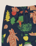 Cotton Woodland Animal Print Joggers (0-3 Yrs)