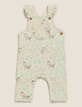 2pc Cotton Floral Zebra Dungaree Outfit (0-3 Yrs)