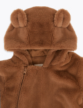 Faux Fur Bear Pramsuit (7lbs-12 Mths)