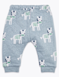 Cotton Rich Zebra Print Joggers (0-3 Yrs)