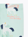 Cotton Rich Unicorn Print Leggings