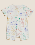 2pk Pure Cotton Winnie the Pooh™ Rompers (0-3 Yrs)