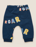 Cotton Roar Slogan Joggers