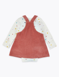 Pure Cotton Two Piece Corduroy Pinafore Set (0-3 Yrs)