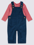 Pure Cotton Two Piece Dungarees Outfit (0-3 Yrs)