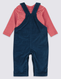 Pure Cotton Two Piece Dungarees Outfit (0-3 Yrs)