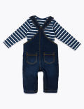 2pc Dungarees & Bodysuit Outfit (0-3 Yrs)