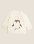 Cotton Penguin Sweatshirt (0-3 Yrs)