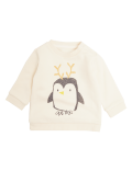 Cotton Penguin Sweatshirt (0-3 Yrs)