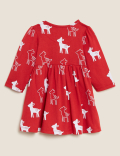 Pure Cotton Deer Print Dress (0-3 Yrs)
