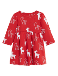 Pure Cotton Deer Print Dress (0-3 Yrs)