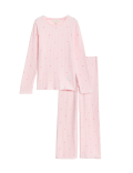 Star Print Ribbed Pyjamas (6-16 Yrs)