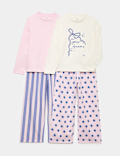 2 Pack Bow Graphic Pyjama Sets (6-16 Yrs)