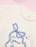 2 Pack Bow Graphic Pyjama Sets (6-16 Yrs)