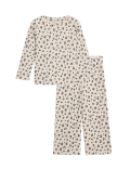 Leopard Print Cosy Ribbed Pyjamas (1-16 Yrs)