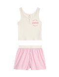 Cotton Rich Printed Striped Short Pyjamas (6-16 Yrs)