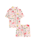 Pure Cotton Fruit Bow Revere Short Pyjamas (3-16 Yrs)