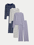 3pk Cotton Rich Striped Floral Pyjama Sets (12 Mths - 16 Yrs)