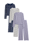 3pk Cotton Rich Striped Floral Pyjama Sets (12 Mths - 16 Yrs)