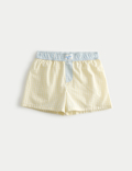 Yellow Woven Checked Pyjama Shorts (6-16 Yrs)