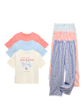 3 Pack Pure Cotton Coastal Graphic Pyjama Sets (6-16 Yrs)