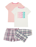 2pk Pure Cotton Slogan Pyjama Sets (6-16 Yrs)
