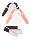 2pk Cotton Sleep Slogan Pyjama Sets (6-16 Yrs)