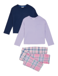 2pk Pure Cotton Checked Pyjama Sets