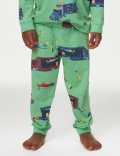 Pure Cotton Transport Print Pyjamas (1-8 Yrs)