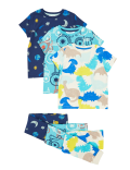 3pk Pure Cotton Patterned Pyjama Sets
