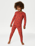 Pure Cotton Dinosaur Waffle Pyjamas (1-8 Yrs)