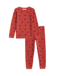 Pure Cotton Dinosaur Waffle Pyjamas (1-8 Yrs)