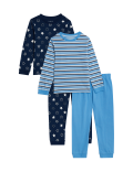2pk Pure Cotton Stripe Pyjama Sets (1-8 Yrs)