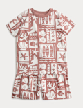 Kids Sealife Graphic Short Pyjamas (1-8 Yrs)