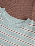 2 Pack Striped Waffle Pyjama Sets (1-8 Yrs)