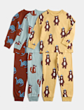 3 Pack Animal Print Pyjama Sets (1-8 Yrs)