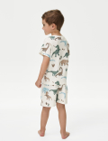 Pure Cotton Dinosaur Waffle Pyjamas (1-8 Yrs)