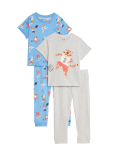 2pk Pure Cotton Sports Animals Pyjama Sets (1-8 Yrs)