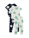 2pk Pure Cotton Star Pyjama Sets (1-8 Yrs)