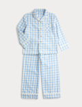 Pure Cotton Gingham Revere Pyjamas (9 Mths-10 Yrs)