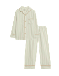 Pure Cotton Striped Revere Pyjamas (9 Mths - 10Yrs)
