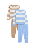 2pk Pure Cotton Striped Pyjama Sets (1-8 Yrs)
