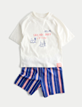 Pure Cotton Sailing Graphic Pyjamas (1-8 Yrs)